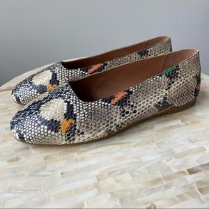 Madewell The Cory Multi Color Snake Embossed Flats
